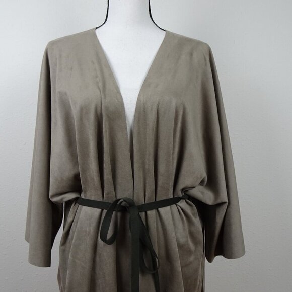 Bryn Walker Open Front Cardigan Women's Plus Size 1X Gray Open Front Made in USA - Picture 3 of 12